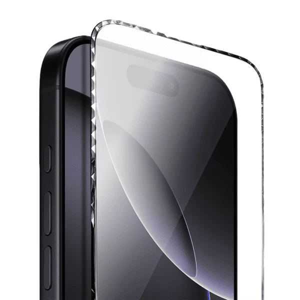 Diamond Cut, twarde szkło z ozdobną diamentową ramką do iPhone 16 Pro Max, czarne, nowe ( (3)
