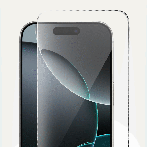 Diamond Cut, twarde szkło z ozdobną diamentową ramką do iPhone 16 Pro, srebrne (1)