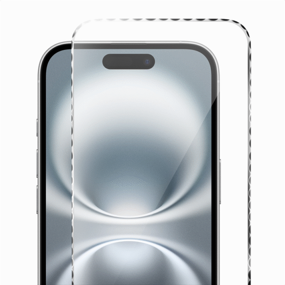 Diamond Cut, twarde szkło z ozdobną diamentową ramką do iPhone 16, srebrne (1)