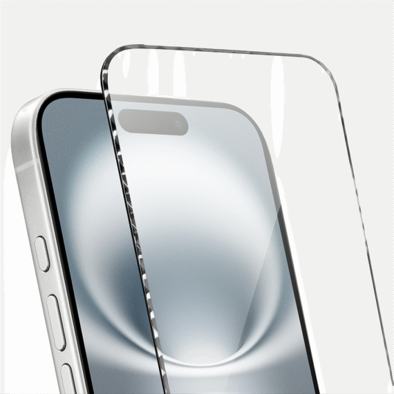 Diamond Cut, twarde szkło z ozdobną diamentową ramką do iPhone 16, srebrne (3)