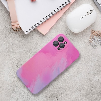 Etui do iPhone 11 silikonowe z mikrofibrą, z osłoną na aparat, Pink splash2