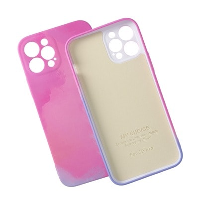 Etui do iPhone 11 silikonowe z mikrofibrą, z osłoną na aparat, Pink splash3