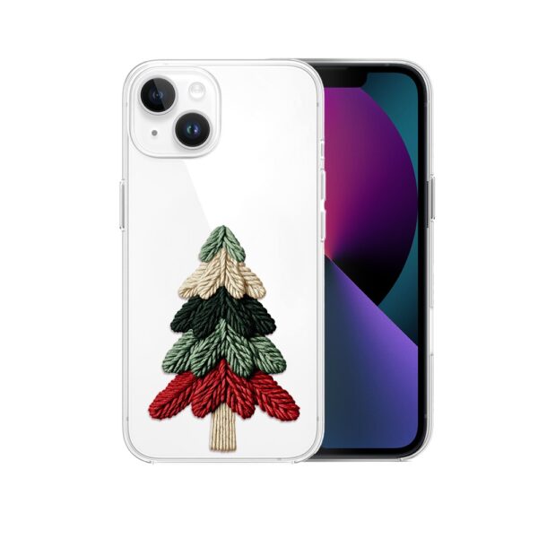 Etui do iPhone 13 Mini, Przytulne święta, Dziana choinka, przeźroczyste