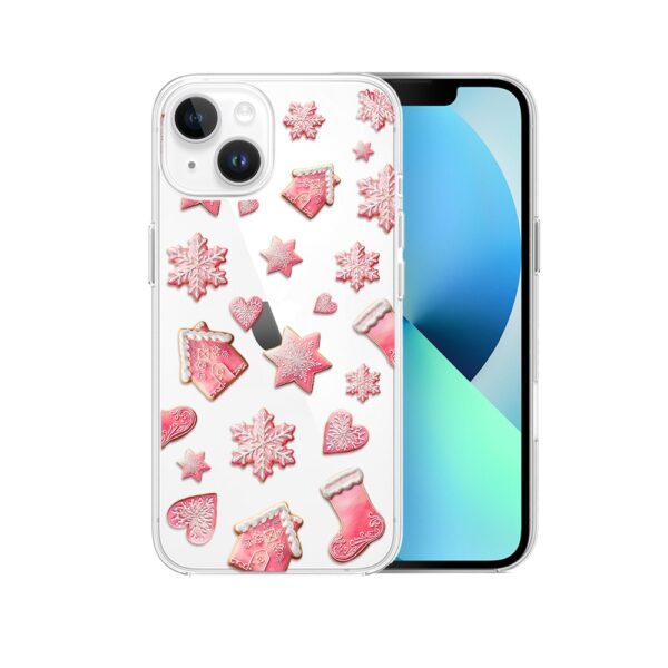 Etui do iPhone 13 Mini, Przytulne święta, Różowe pierniczki, przeźroczyste