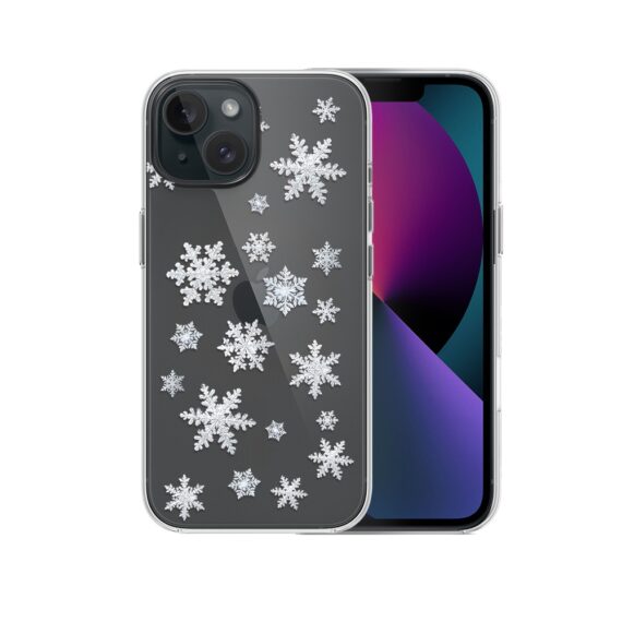 Etui do iPhone 13, Zimowa Magia, Delikatne płatki śniegu, przeźroczyste2