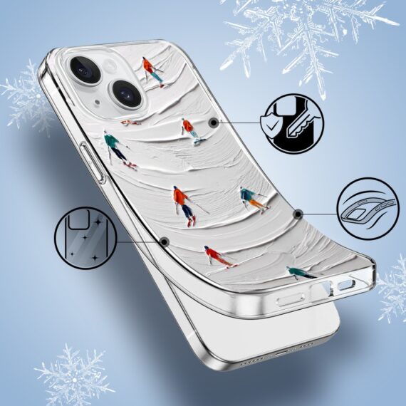 Etui do iPhone 13, Zimowa Magia, Narciarski obraz1