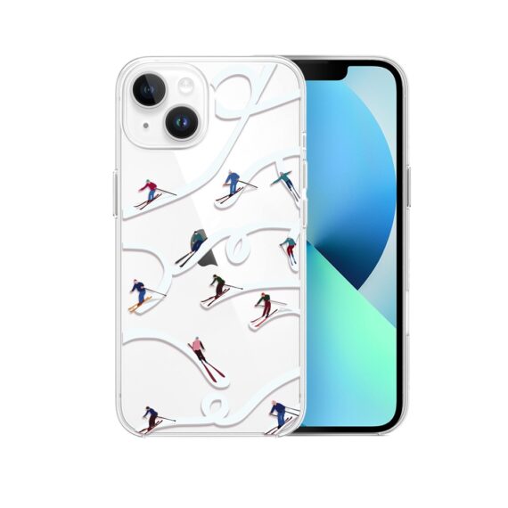 Etui do iPhone 13, Zimowa Magia, Narciarskie wiraże, przeźroczyste2