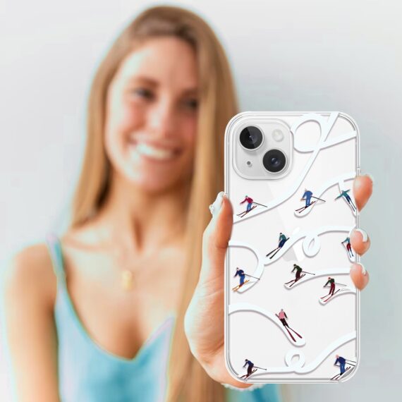 Etui do iPhone 13, Zimowa Magia, Narciarskie wiraże, przeźroczyste3