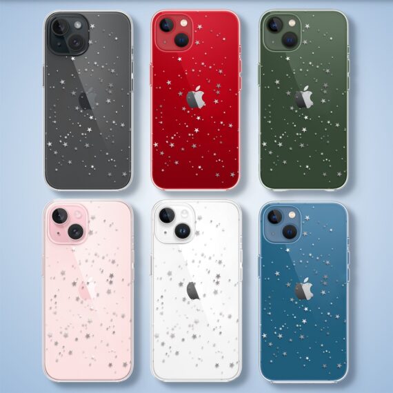 Etui do iPhone 13, Zimowa Magia, Szampańskie gwiazdki, przeźroczyste5