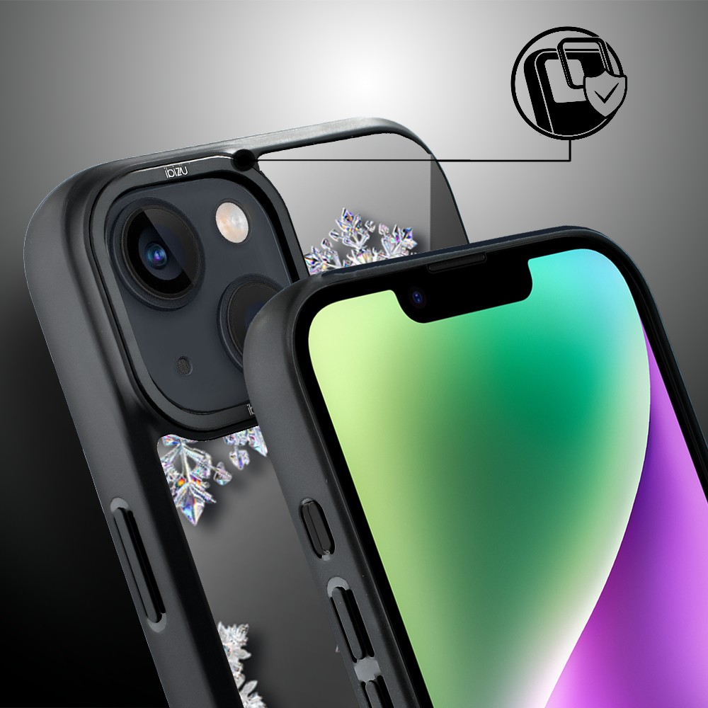 Etui do iPhone 14 Plus IBIZU DropGuard Matt z MagSafe, Zimowa magia, Królewskie płatki śniegu ip 14-3