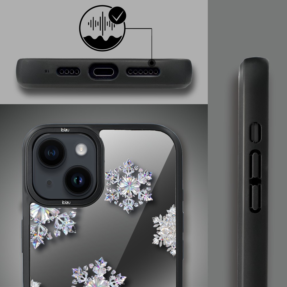 Etui do iPhone 14 Plus IBIZU DropGuard Matt z MagSafe, Zimowa magia, Królewskie płatki śniegu ip 14-4