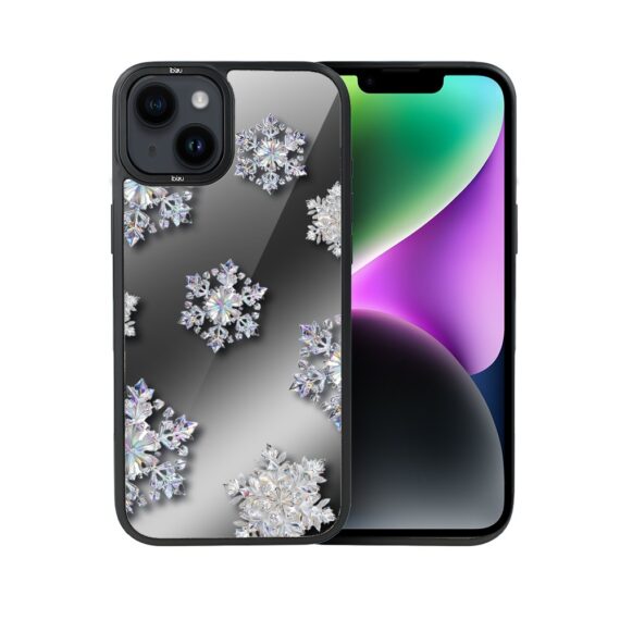 Etui do iPhone 14 Plus IBIZU DropGuard Matt z MagSafe, Zimowa magia, Królewskie płatki śniegu ip 14