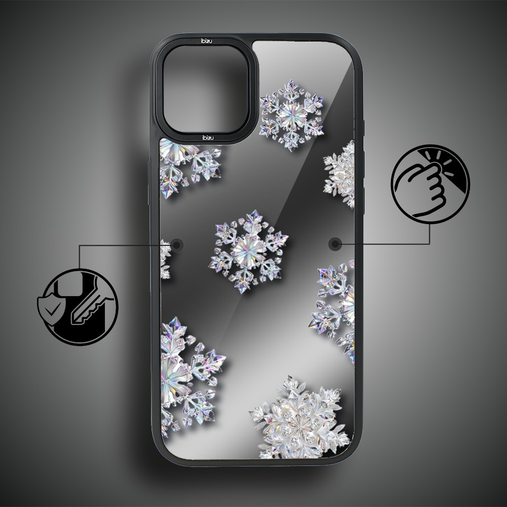 Etui do iPhone 14 Plus IBIZU DropGuard Matt z MagSafe, Zimowa magia, Królewskie płatki śniegu ip 14-7