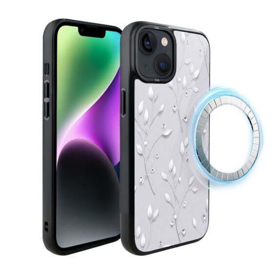 Etui do iPhone 14 Plus IBIZU DropGuard Matt z MagSafe, Zimowa magia, Lodowe kwiaty ip 14-6