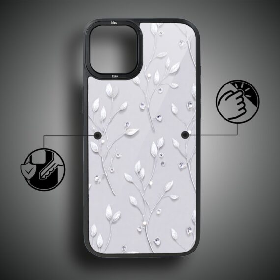 Etui do iPhone 14 Plus IBIZU DropGuard Matt z MagSafe, Zimowa magia, Lodowe kwiaty ip 14-7