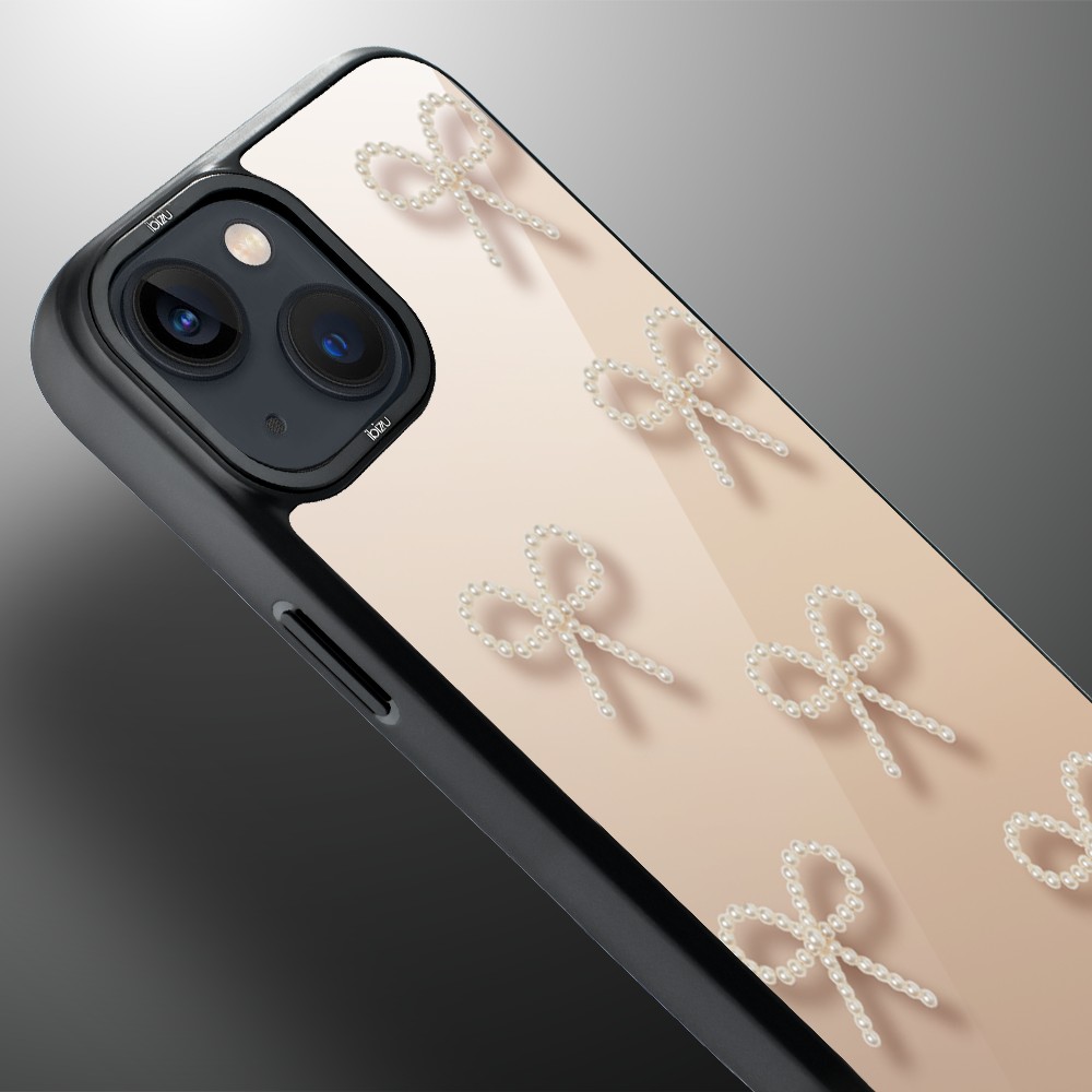 Etui do iPhone 14 Plus IBIZU DropGuard Matt z MagSafe, Zimowa magia, Perłowe kokardki Ip 14-2