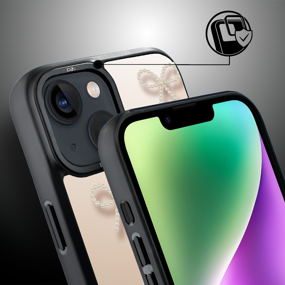 Etui do iPhone 14 Plus IBIZU DropGuard Matt z MagSafe, Zimowa magia, Perłowe kokardki ip 14-3