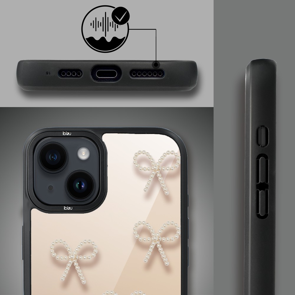 Etui do iPhone 14 Plus IBIZU DropGuard Matt z MagSafe, Zimowa magia, Perłowe kokardki ip 14-4