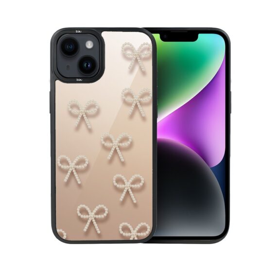 Etui do iPhone 14 Plus IBIZU DropGuard Matt z MagSafe, Zimowa magia, Perłowe kokardki ip 14