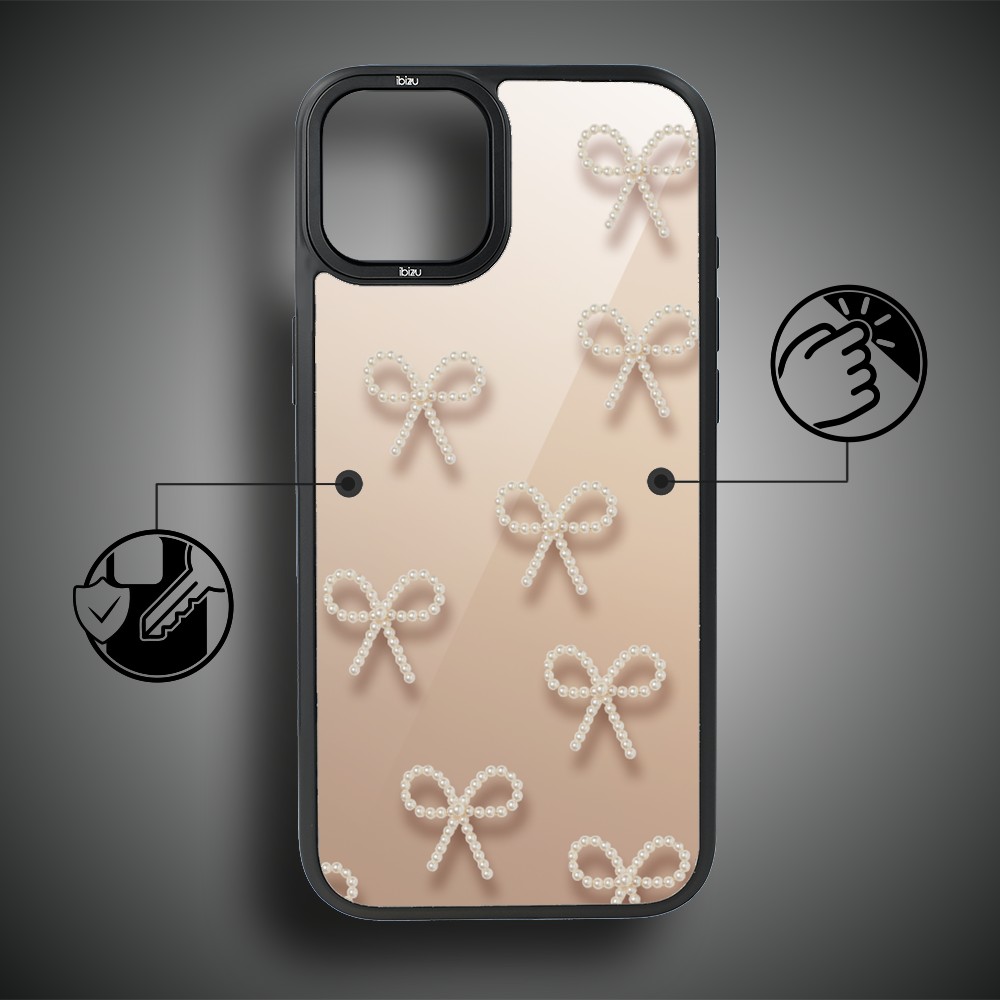 Etui do iPhone 14 Plus IBIZU DropGuard Matt z MagSafe, Zimowa magia, Perłowe kokardki ip 14-7