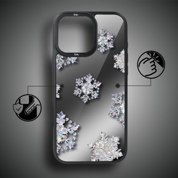 Etui do iPhone 14 Pro Max IBIZU DropGuard Matt z MagSafe, Zimowa magia, Królewskie płatki śniegu ip 14 pro-7