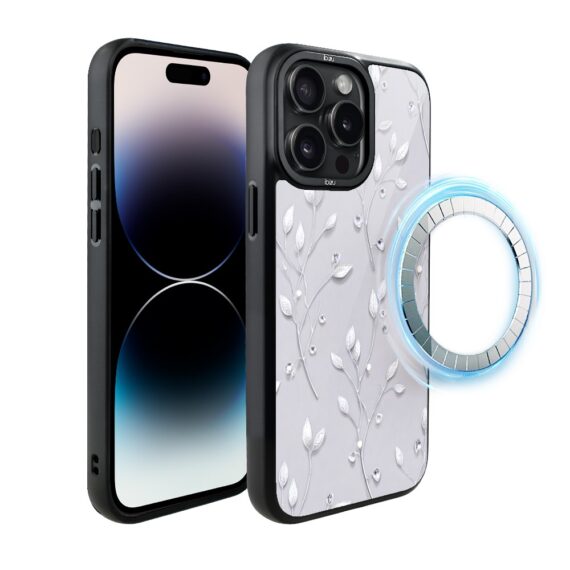 Etui do iPhone 14 Pro Max IBIZU DropGuard Matt z MagSafe, Zimowa magia, Lodowe kwiaty ip 14 pro-6