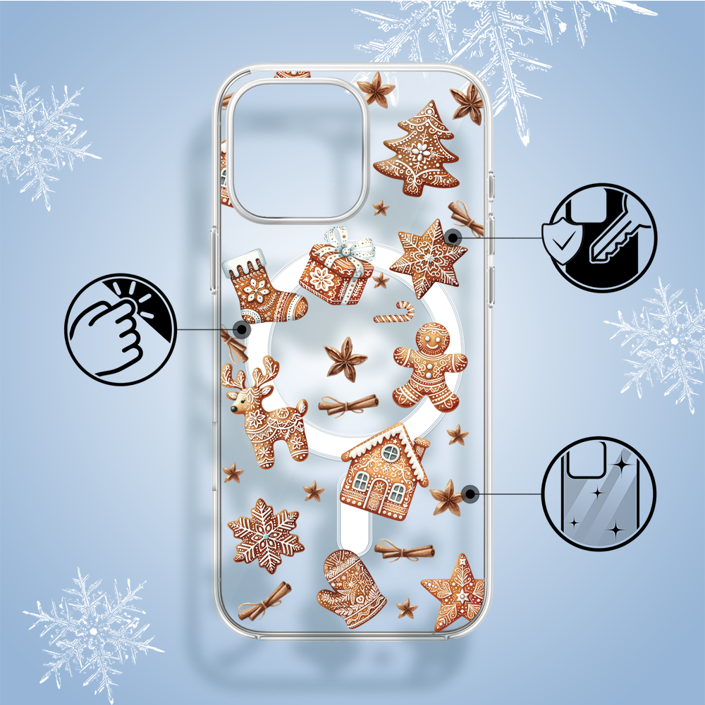 Etui do iPhone 14 Pro Max z MagSafe, magia pierniczków, przeźroczyste 14 pro-1Etui do iPhone 14 Pro Max z MagSafe, magia pierniczków, przeźroczyste