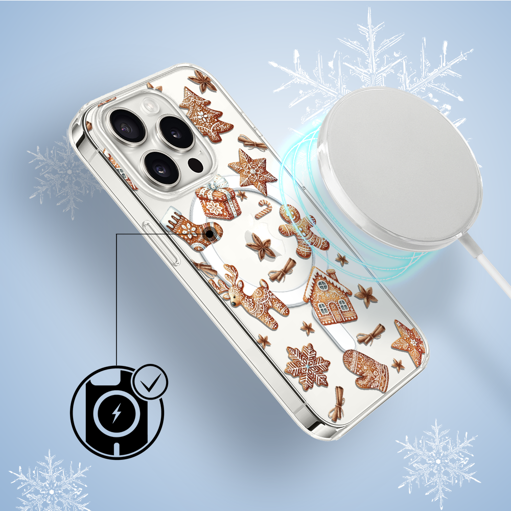 Etui do iPhone 14 Pro Max z MagSafe, magia pierniczków, przeźroczyste 14 pro-3Etui do iPhone 14 Pro Max z MagSafe, magia pierniczków, przeźroczyste