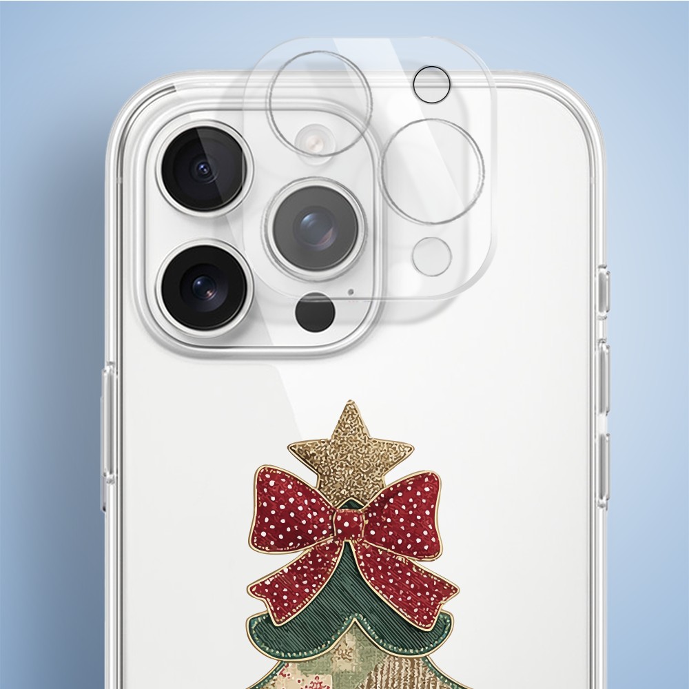 Etui do iPhone 14 Pro, Przytulne święta, Kraciasta choinka, przeźroczyste5