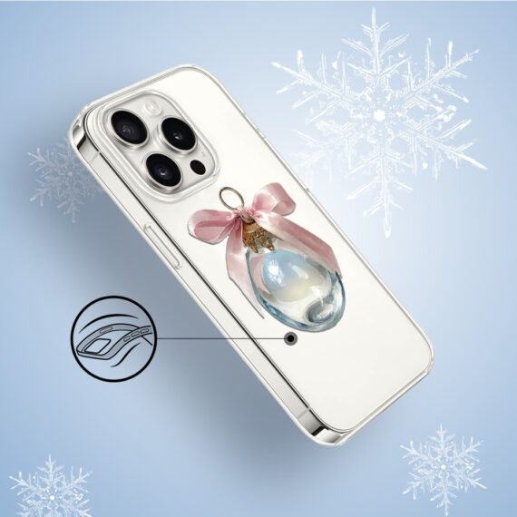 Etui do iPhone 14 Pro, Przytulne święta, Kryształowa bombka, przeźroczyste3