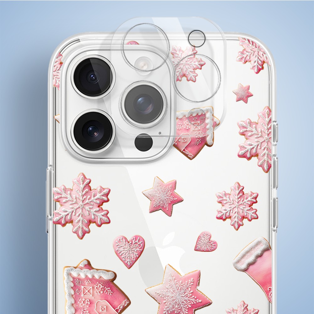 Etui do iPhone 14 Pro, Przytulne święta, Różowe pierniczki, przeźroczyste5