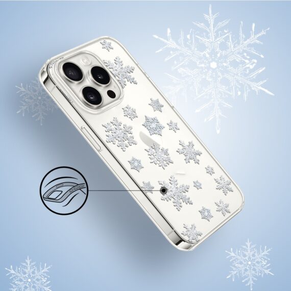 Etui do iPhone 14 Pro, Zimowa Magia, Delikatne płatki śniegu, przeźroczyste3