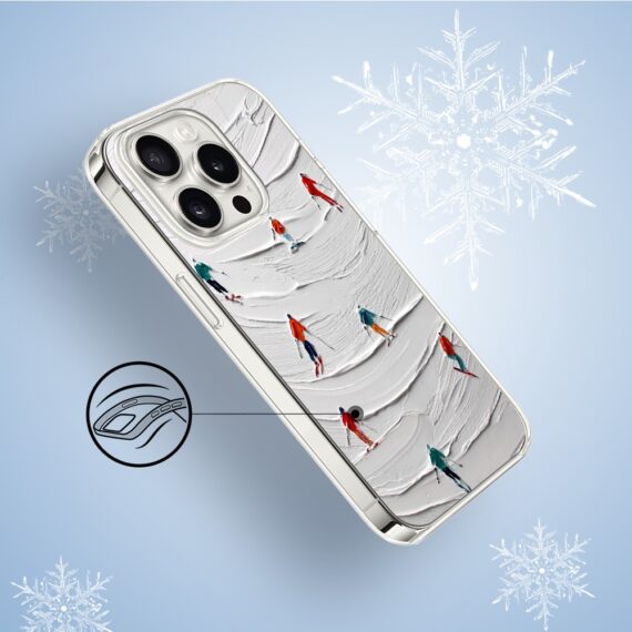 Etui do iPhone 14 Pro, Zimowa Magia, Narciarski obraz3