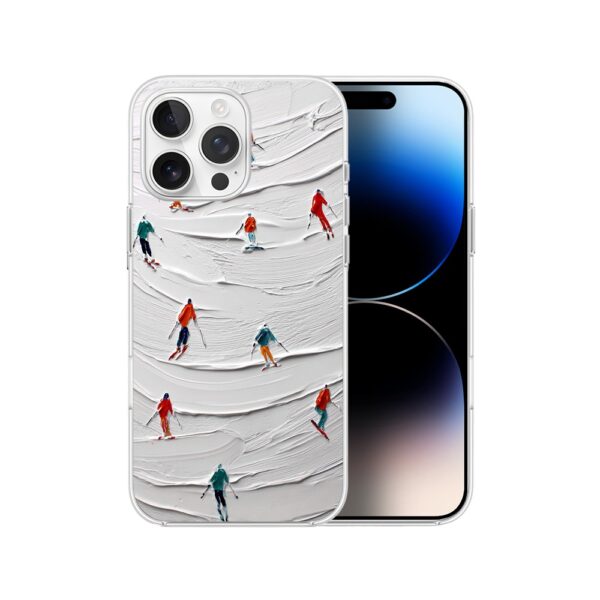 Etui do iPhone 14 Pro Max, Zimowa Magia, Narciarski obraz