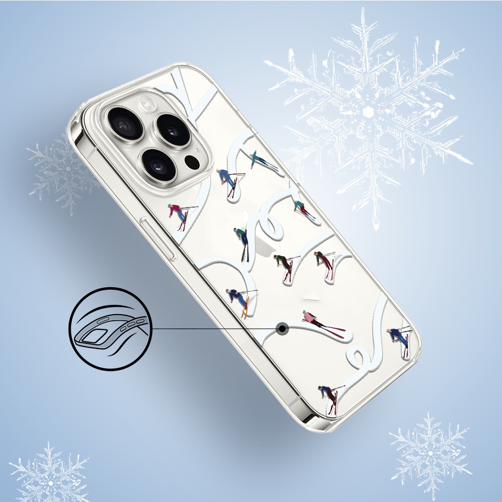 Etui do iPhone 14 Pro, Zimowa Magia, Narciarskie wiraże, przeźroczyste3