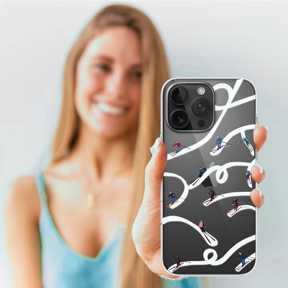 Etui do iPhone 14 Pro, Zimowa Magia, Narciarskie wiraże, przeźroczyste4