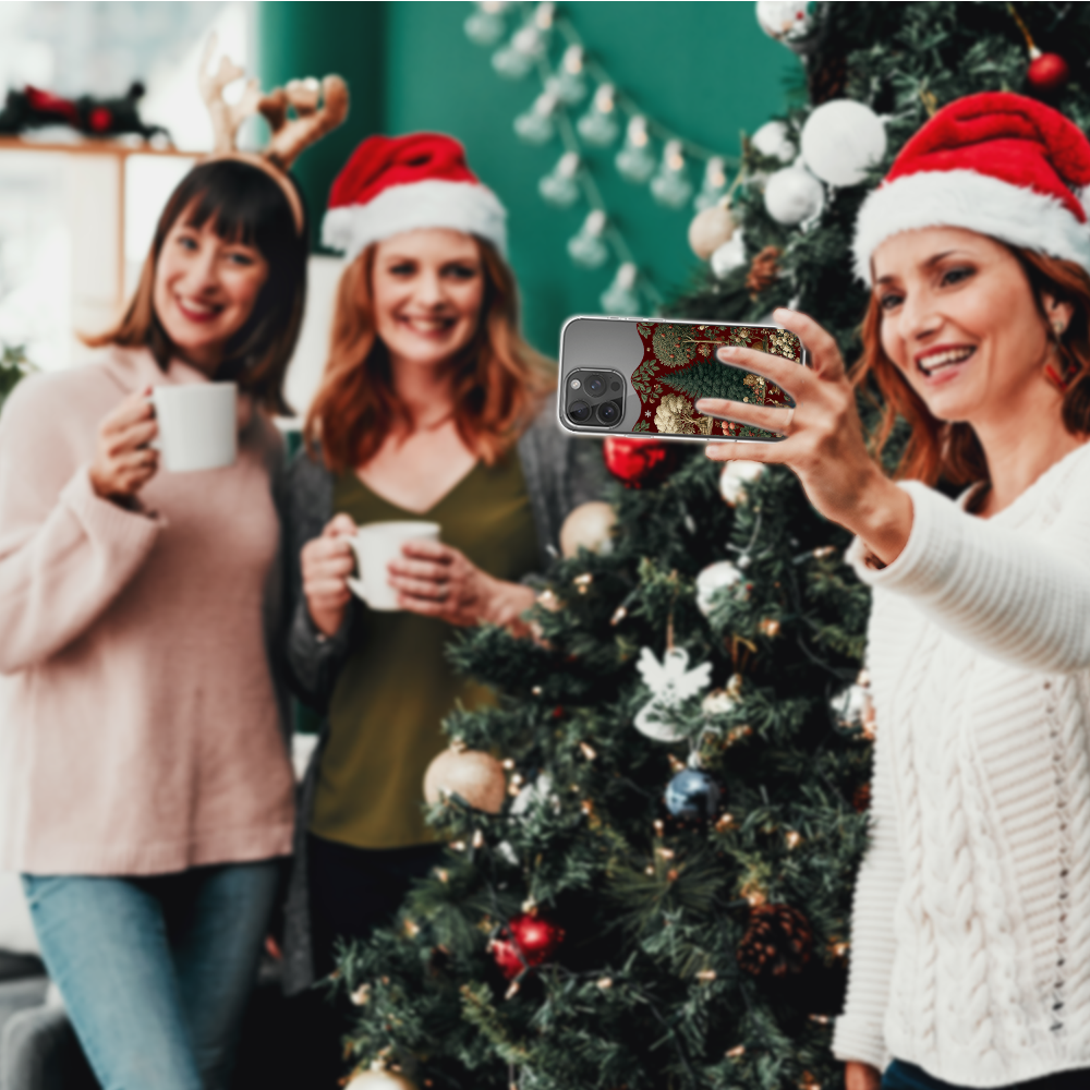 Etui do iPhone 14 Pro, Zimowa Magia, Świąteczny las, przeźroczyste6