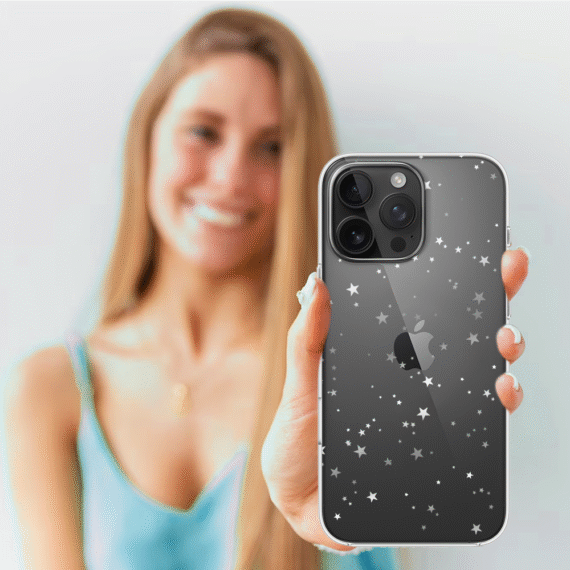 Etui do iPhone 14 Pro, Zimowa Magia, Szampańskie gwiazdki, przeźroczyste4