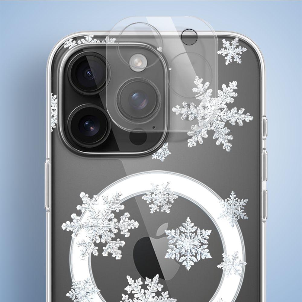 Etui do iPhone 14 Pro z MagSafe, Zimowa Magia, Delikatne płatki śniegu, przeźroczyste5