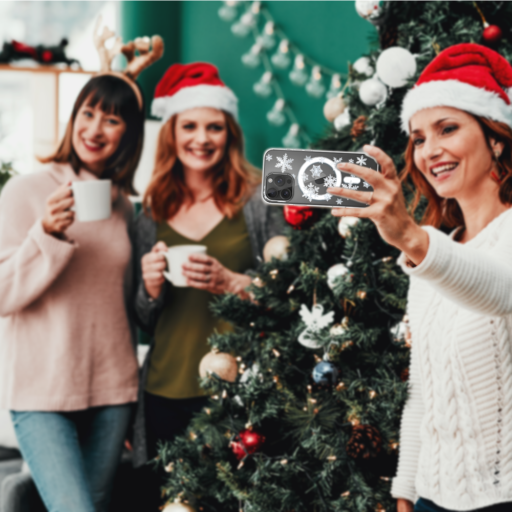 Etui do iPhone 14 Pro z MagSafe, Zimowa Magia, Delikatne płatki śniegu, przeźroczyste6