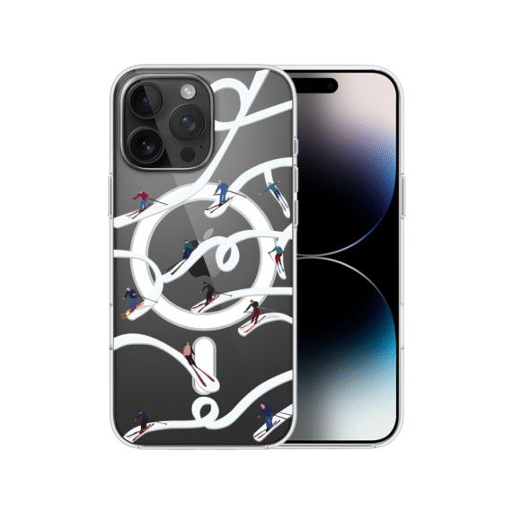 Etui do iPhone 14 Pro z MagSafe, Zimowa Magia, Narciarskie wiraże, przeźroczyste7