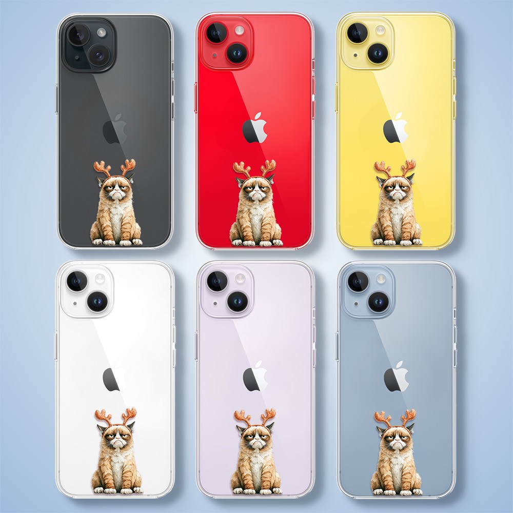 Etui do iPhone 14, Przytulne święta, Kot który nie chciał być reniferem, przeźroczyste5