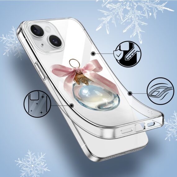 Etui do iPhone 14, Przytulne święta, Kryształowa bombka, przeźroczyste1