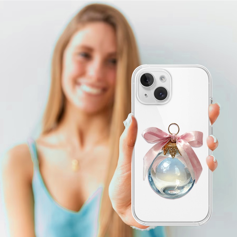 Etui do iPhone 14, Przytulne święta, Kryształowa bombka, przeźroczyste3