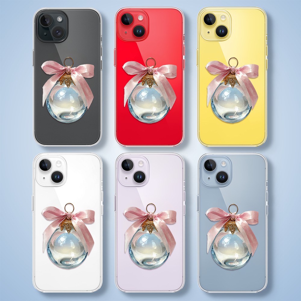 Etui do iPhone 14, Przytulne święta, Kryształowa bombka, przeźroczyste5