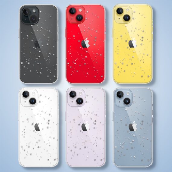 Etui do iPhone 14, Zimowa Magia, Szampańskie gwiazdki, przeźroczyste5
