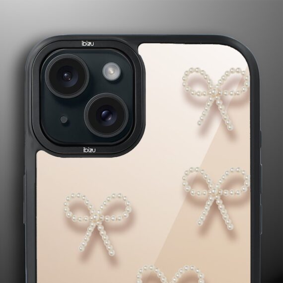 Etui do iPhone 15 Plus IBIZU DropGuard Matt z MagSafe, Zimowa magia, Perłowe kokardki ip 15-5