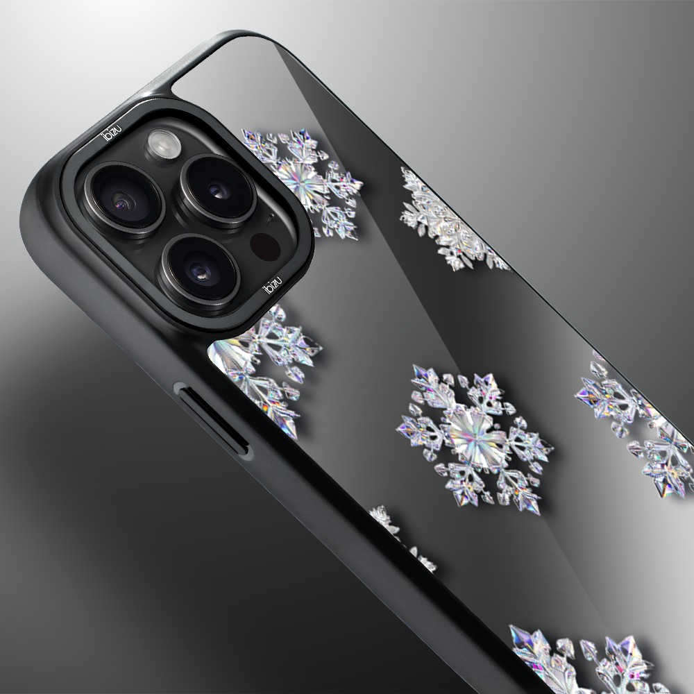 Etui do iPhone 15 Pro Max IBIZU DropGuard Matt z MagSafe, Zimowa magia, Królewskie płatki śniegu ip 15 pro-2