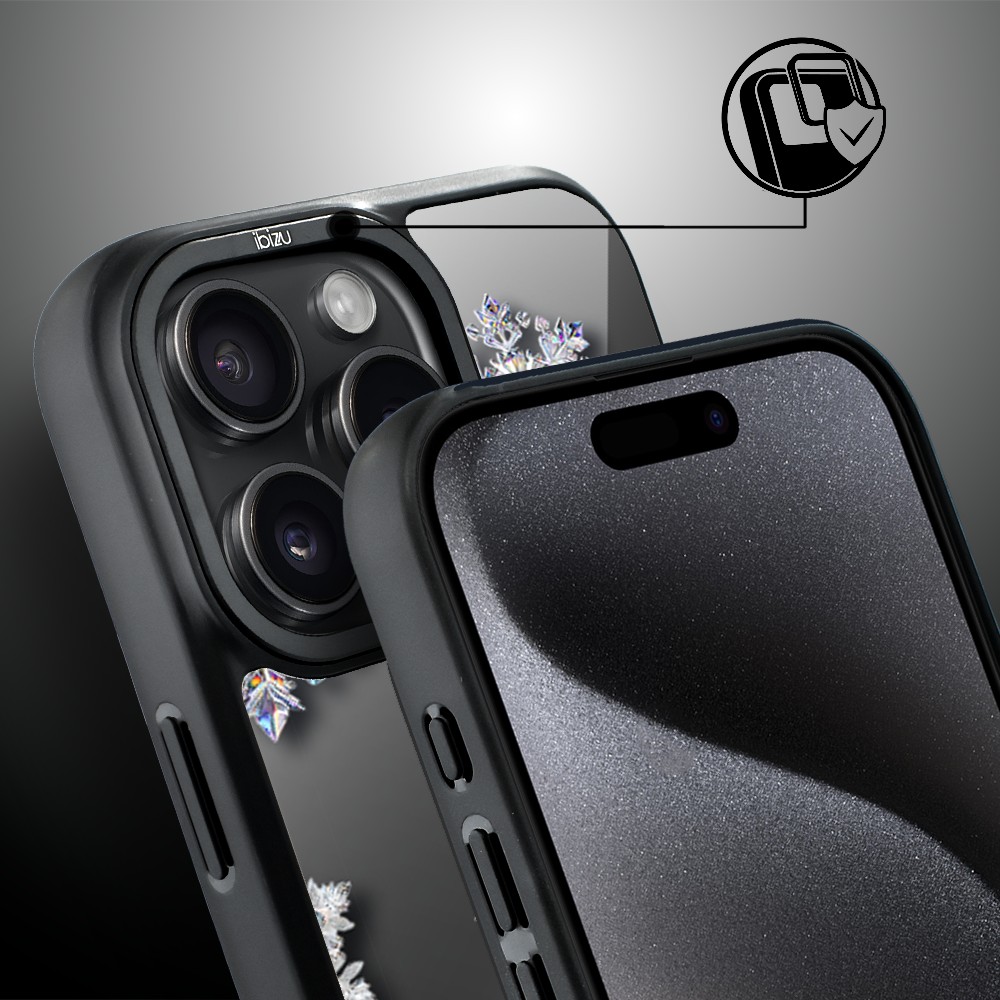 Etui do iPhone 15 Pro Max IBIZU DropGuard Matt z MagSafe, Zimowa magia, Królewskie płatki śniegu ip 15 pro-3