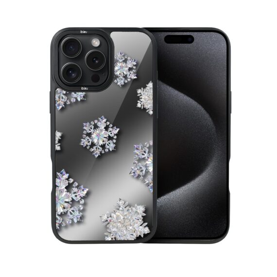 Etui do iPhone 15 Pro Max IBIZU DropGuard Matt z MagSafe, Zimowa magia, Królewskie płatki śniegu ip 15 pro